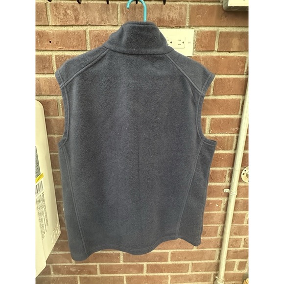 Columbia Mens Fleece Vest Navy Blue Size Large L Full Zip Pockets - Picture 2 of 6